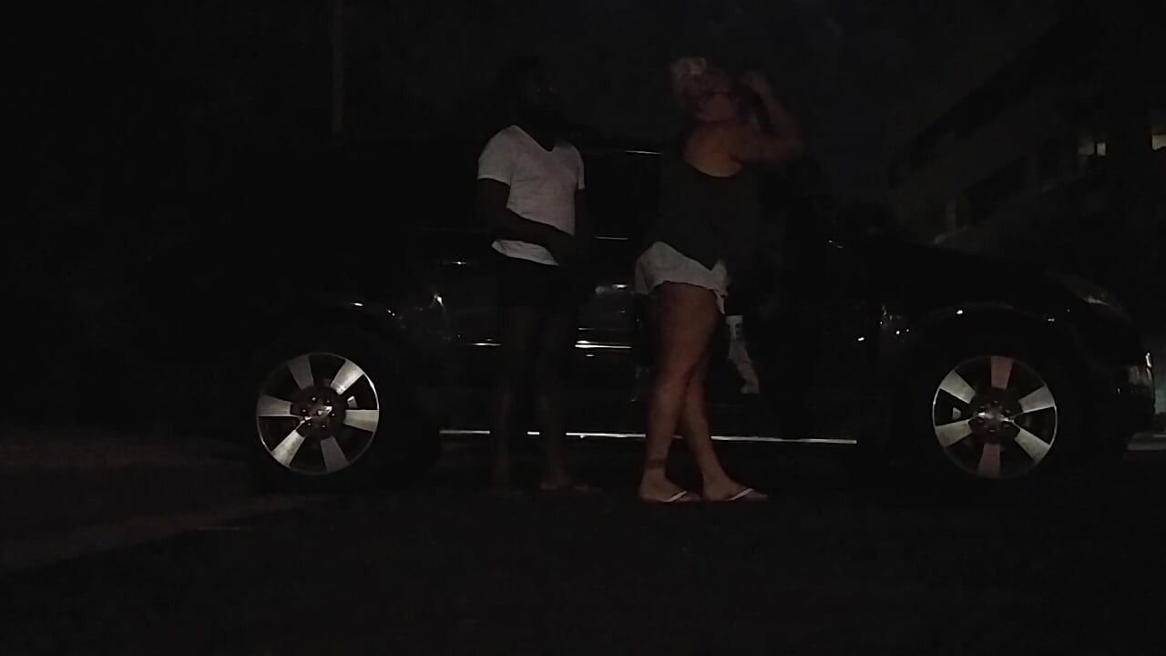 Wife wanted it outside! Those tan lines are SEXY!