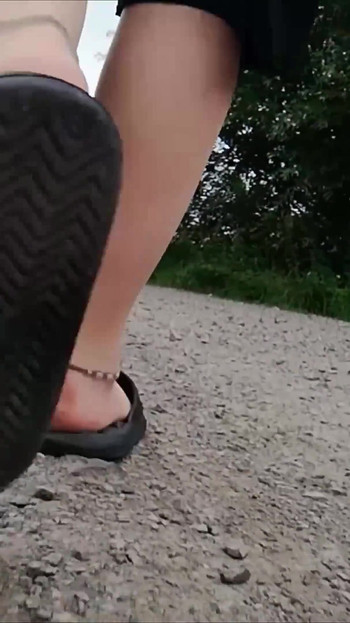 Nylon Feet Take a Walk in Nature