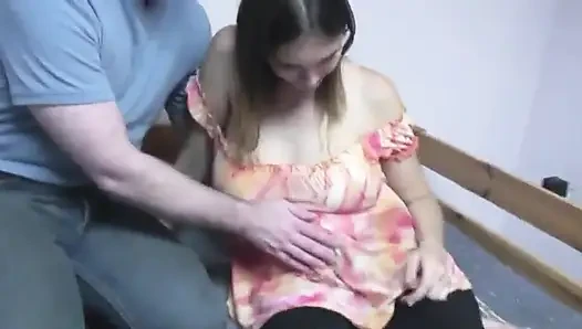 Busty beauty gets her pussy fucked by geek in glasses