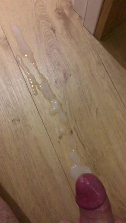 HUGE CUMSHOT on the floor Slow motion