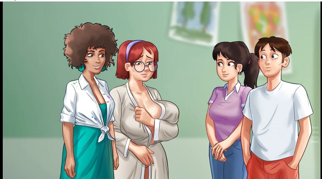 Summertime saga - gameplay - roleplay - Judith posando desnuda para el arte