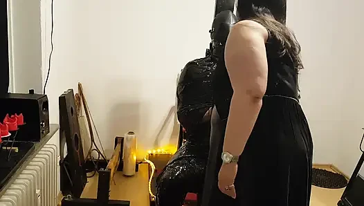 Foil Bondage Slave Part 2 - Cling Film Mummified and Edged to Madness