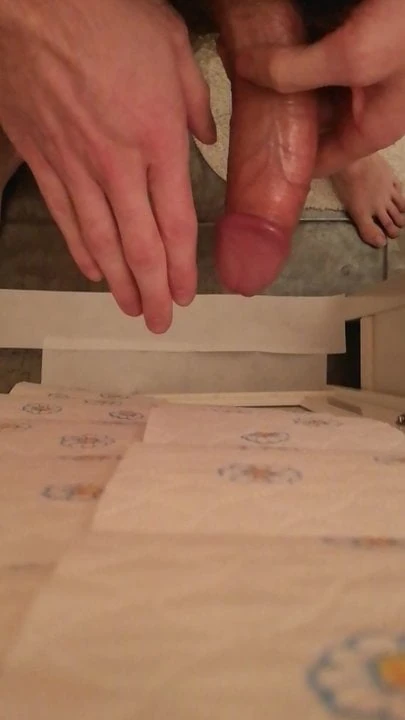 Close-up, standing jerking and cumshot