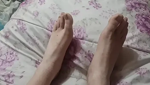 My feet in bed