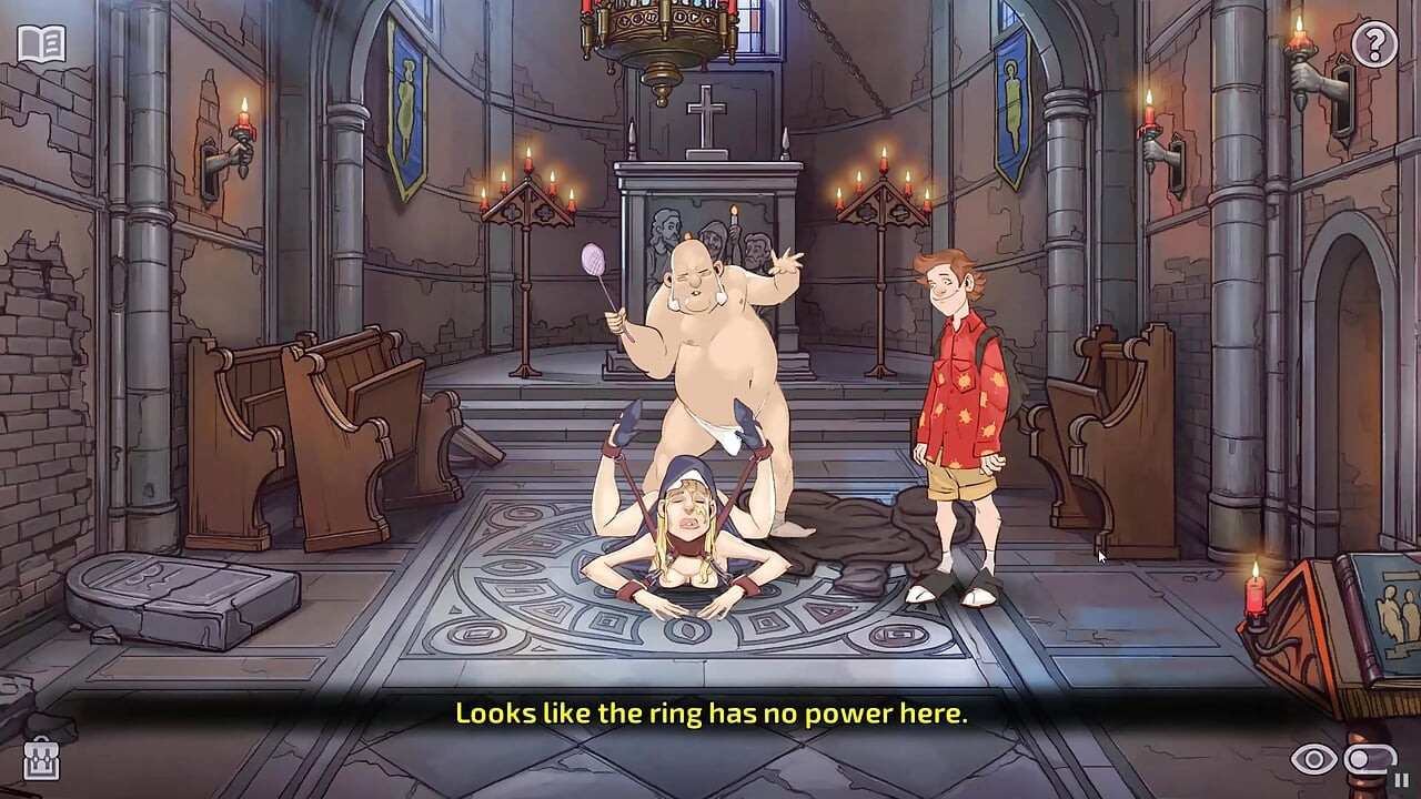 Jerry the Wanker Hentai game  Ep.2 Naughty priest is SPANKING the DEMON out of that sexy NUN !
