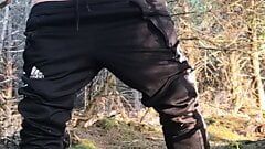 Scallyoscar pisses and nearly chokes on piss and then shoots a load of cum