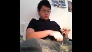 Cute Korean College Boy Rides Dildo Jerks and Cums for Daddy