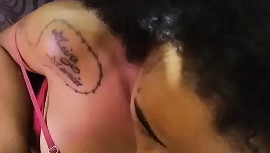 Shy young girl sucking hot