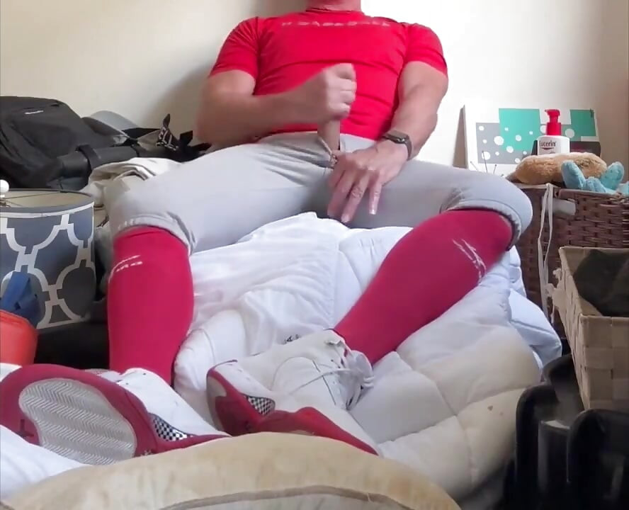 Alpha Baseball Playerjockdad87 Is at It Again Shooting His Jock Cum in Baseball Gear