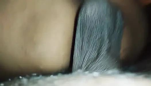 All the water from the cock was left in the wife's pussy.
