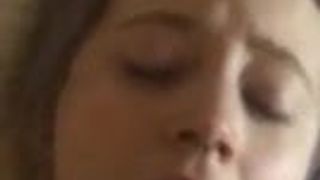 Shooting cum on her face and in her mouth