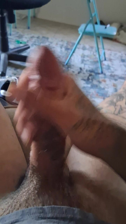 Playing with my hard cock