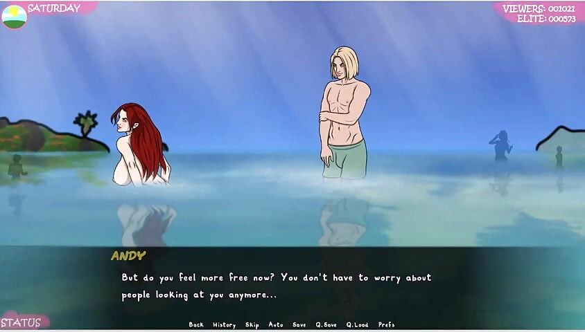 Lust Town - Lt - Gameplay - Roleplay - Nudity in Beach - Saggy Breast Topless with Big Nipples - Teasing Stranger in the Beach