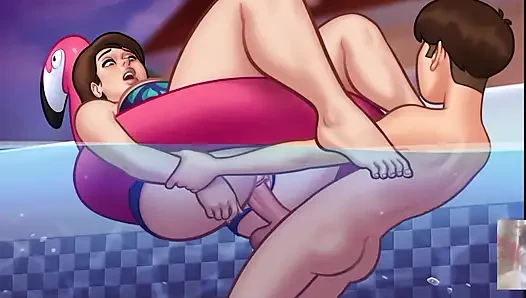 Vollbusige MILf stiefmutter wurde überrascht!! Ich habe sie im schwimmbad gefickt.