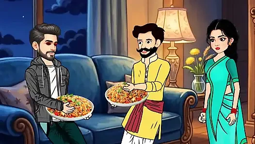 The story of Rupa Bhabhi and Gopal's bedroom sex story. Hindi Cartoon Story