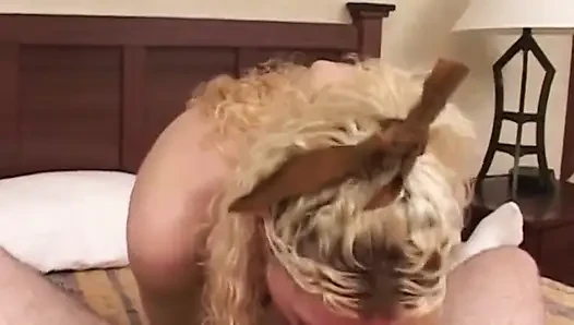 Blonde Amateur Fingers Her Wet Pussy and Sucks Cock
