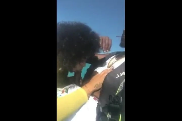 Bajan girl giving head on jet ski