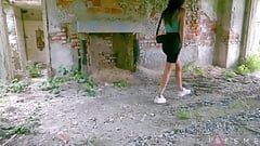 Risky sex in abandoned jail hot brunette