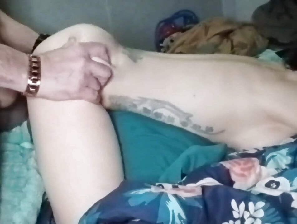 Stepsis Loving This Huge Cock Vibrating While Stretching Out Her Tight Lil Pussy