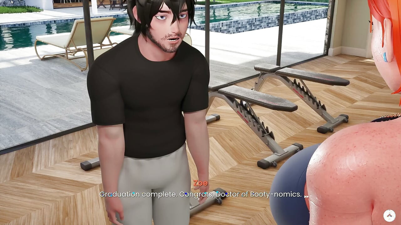 Mansion Days Animated 3D Game 9 - Ginger Gym Girlie Sucks Cock