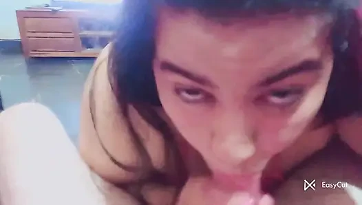 Blowjob Latina end with cum in her mouth