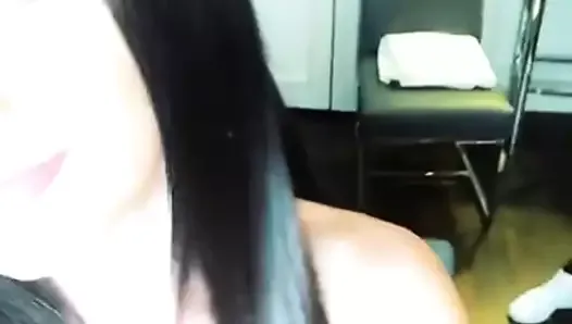 Katy Perry Showing Her Shiny Black Hair