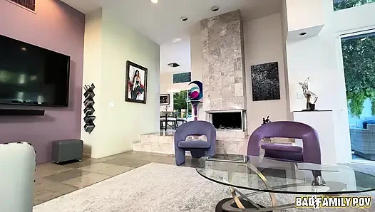 BadFamilyPOV - stepdaughter Tifa Quinn greets her stepdad with a naughty surprise