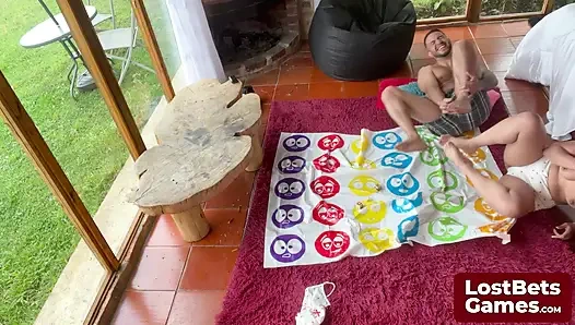 Amelia and Lucas are twisting up the heat with a strip Twister