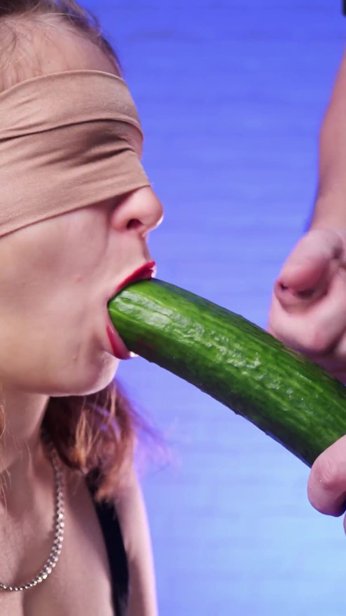 Seductive Blindfold Taste Game: Unexpected Deepthroat & Messy Swallow | Clip 1