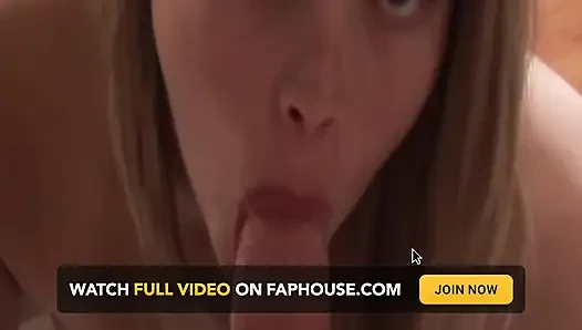 Blonde MILF Fingers Dripping Pussy While Sucking Throbbing Cock