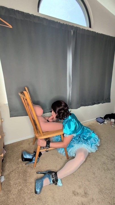 Sissy Maid Gets Her Collar Locked to Her Doll's Cock!