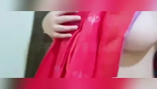 Showing boobs with saree