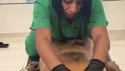 Leyne Rodriguez: Hot Latina in Massage Uniform Gives an Intense Oiled Session