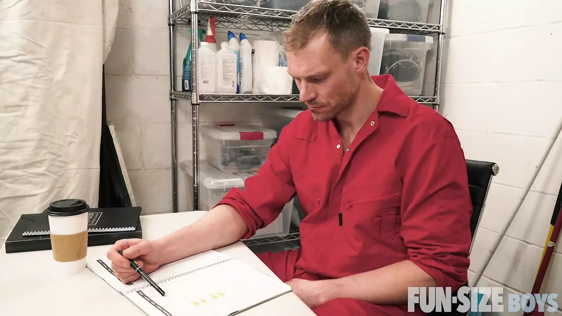 FunSizeBoys Janitor Big Ryan dominates Logan Cross in closet
