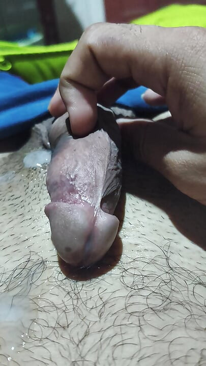 Pulling fresh milk out of my penis in my room