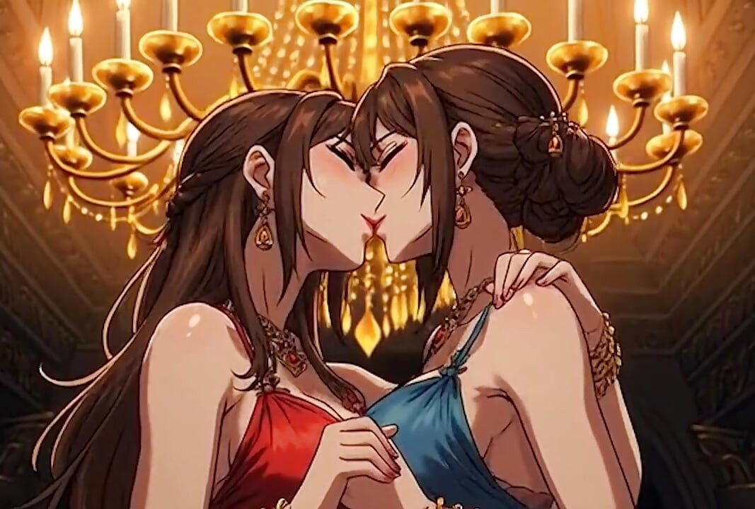 Kissing Orgasm of Mature Women, AI Generated Cartoon content, Uncensored video of 18 Year old Anime Girl