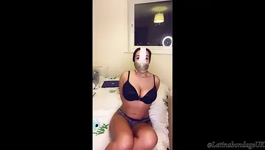 Latina Gagged with Panties and Taped with a Wrap Gag!