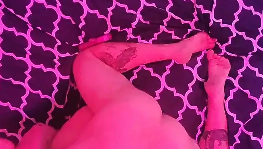 Pussy eating fisting leads to busting her guts up and sky cam creampie