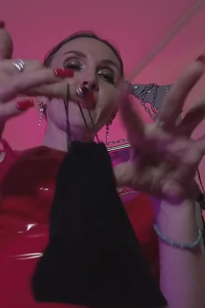 Dominatrix Eva Latex Fetish Femdom Mistress Red Rubber Solo Stockings Big Ass MILF Sexy Hot Heels Panties BDSM