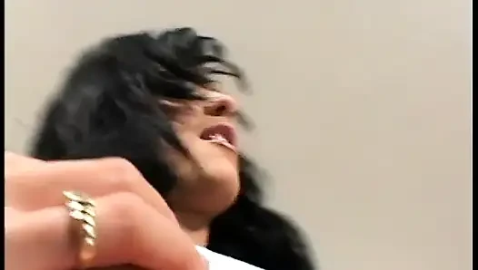 Sexy brunette gags on huge cocks after deep anal drilling