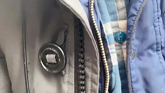 pussy pissing  water on the rock