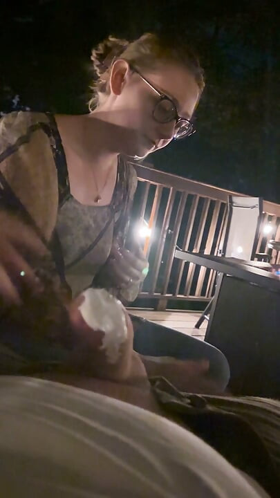 Wife Eats Roasted Marshmellows off My Cock