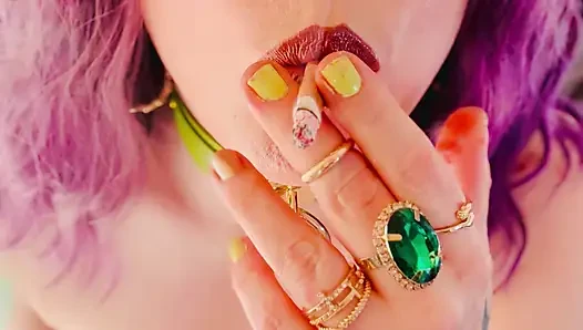 The Lovely Miss Tina Snua Smokes A Cigarette With Dangles, Drifts & Close Ups