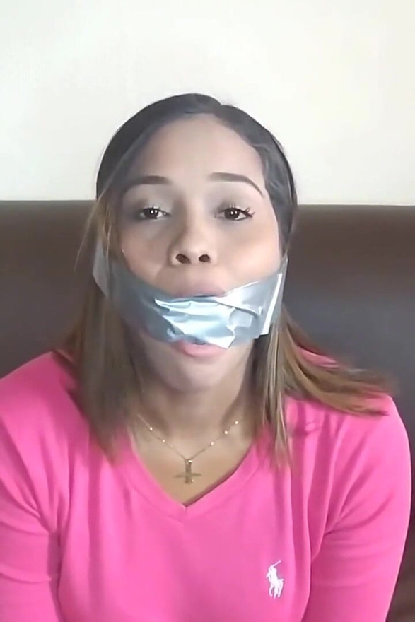 Duct Tape Cleave Gagged Beauty Has Sensitive Gag Reflex!
