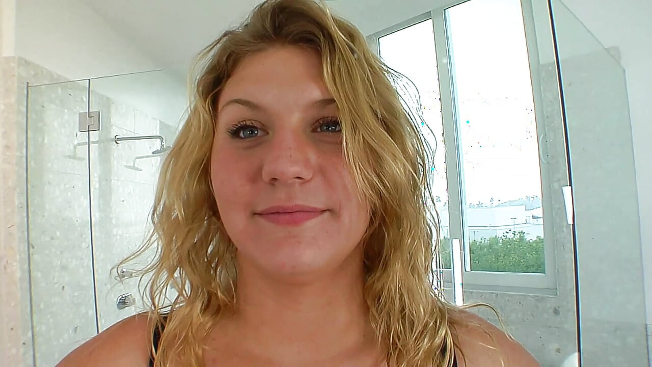 Busty blonde teen fucked hard and jizzed on big boobs