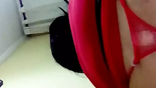 Carnaval kırmızı büyük götlü perla travesti