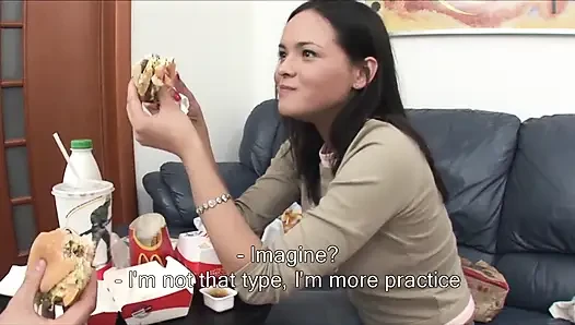 Young perfect and beautiful brunette needs an intense orgasm!