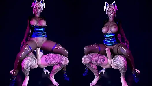 Hot Mulatto Babe Gets Fucked by Big White Cock at Nightclub