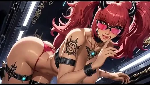 245 Cyberpunk Redhead Do Sexy Talk and Pose, Ai Animation