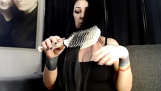 Long Black Hair Brush Finger Brushing